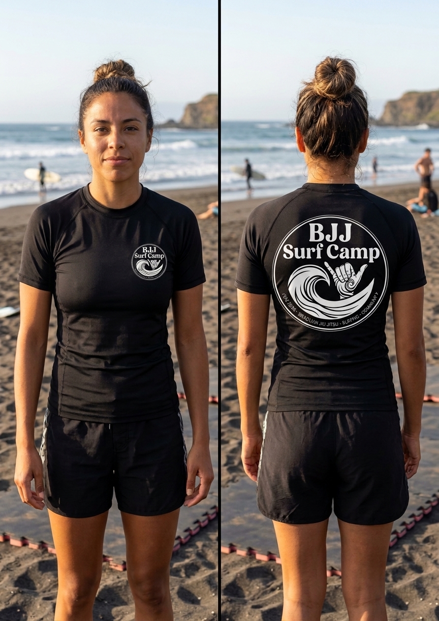 Rashguard oficial del BJJ Surf Camp 2026